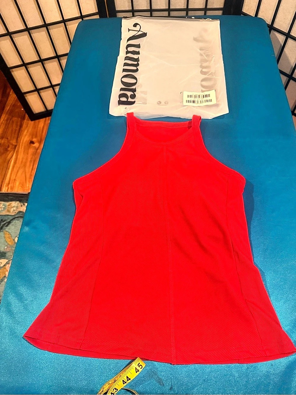 Red Athletic Tank Top with pads Size Small Like New